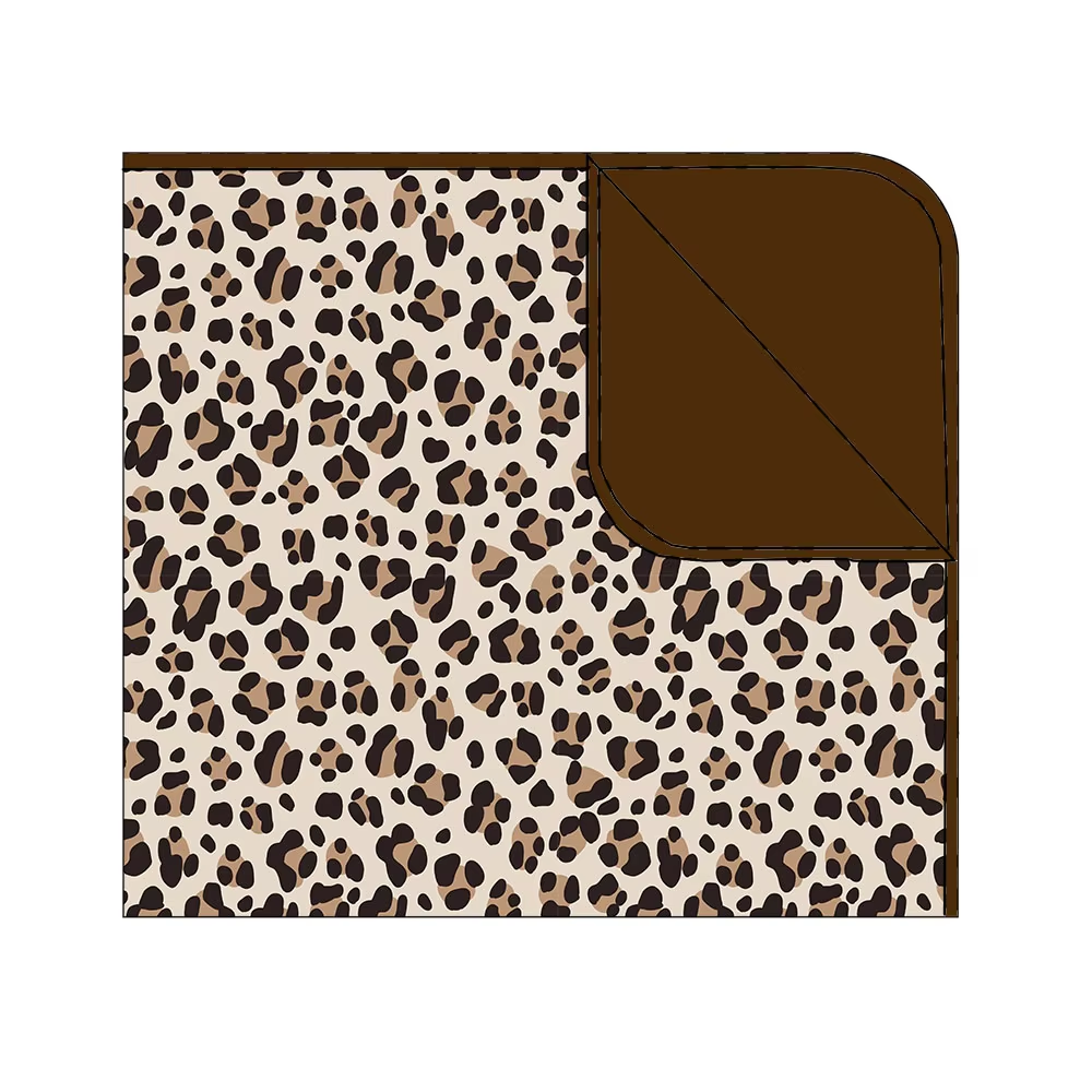 Custom MOQ 3 ETA 6-8WEEKS Brown leopard print blanket SIZE 29*43INCH