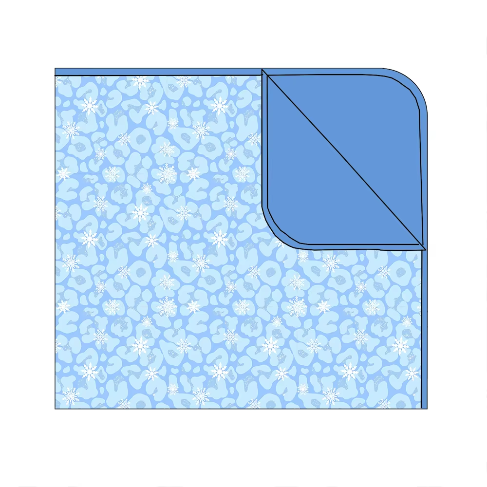 Custom MOQ 3 ETA 6-8WEEKS Sky blue snowflake leopard print blanket SIZE 29*43INCH
