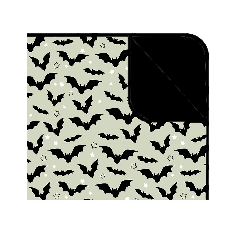 Custom MOQ 3 ETA 6-8WEEKS Black Bat Blanket SIZE 29*43INCH