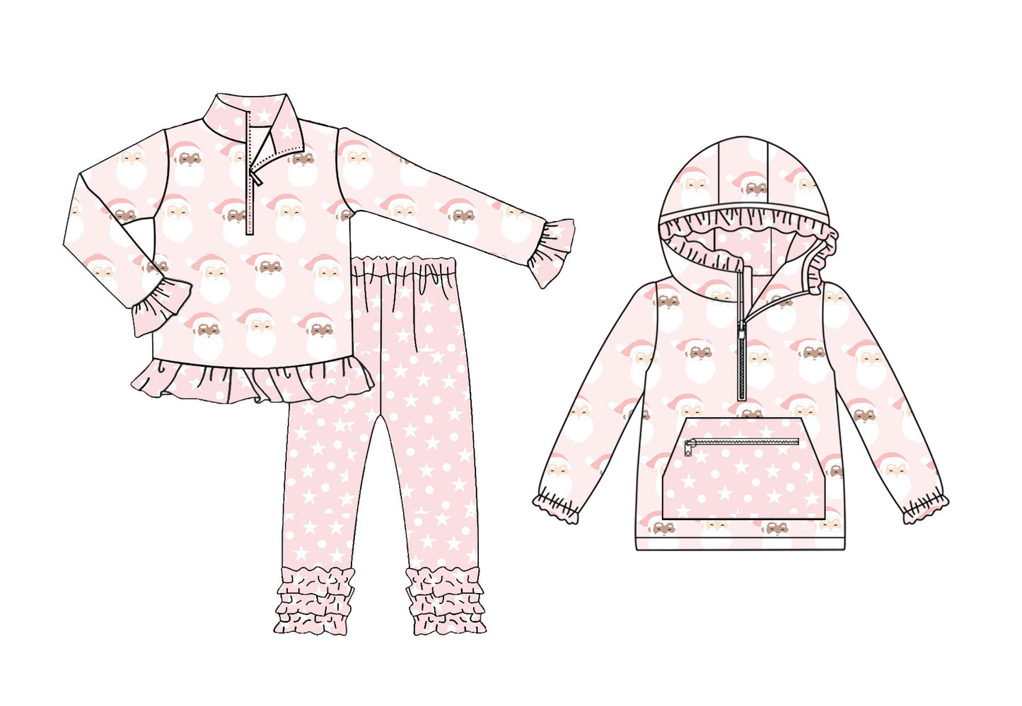 25.8.25 custom each style moq 5eta 4-6week Sibling Sisters Christmas baby girl long sleeve pants sets and top match family design
