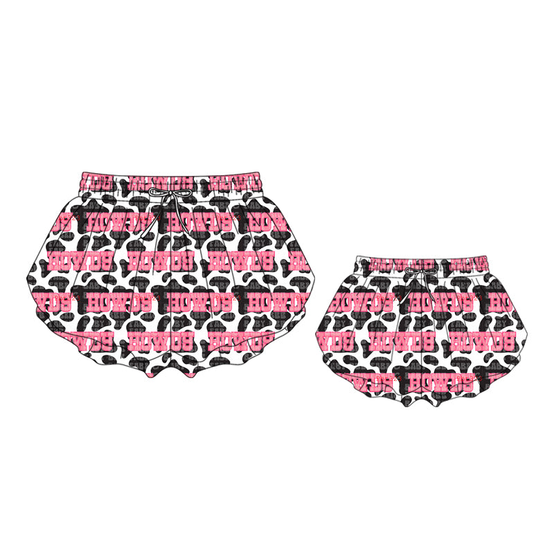 26.1.17 custom each style moq 5eta 4-6week Sibling Sister HOWDY adult clothes and kids shorts and adult shorts match design