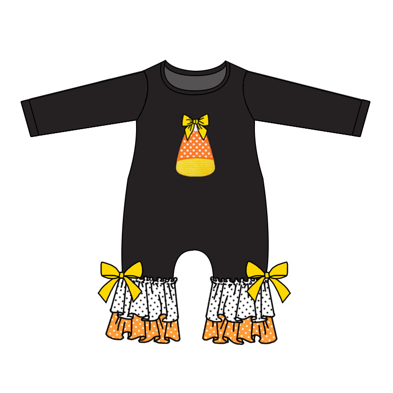 5.25 custom each style moq 5eta 4-5week Sibling Sister black top orange girls outfits dress and baby romper match family design