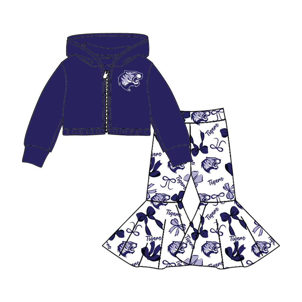 Custom moq 5 mix size milk silk summer teams baby girls clothes bow blue purple short sleeve pants sets and hooded long sleeve pants sets-25.7.23