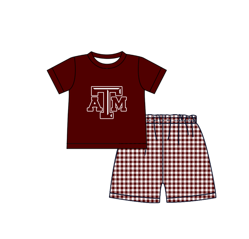 Custom moq 5 mix size milk silk summer teams Dark red Polka Dot Baby Romper Set Short-Sleeved Thong Dress for Girls And Short-Sleeved Shorts for Boys Cute Baby Outfit Combination