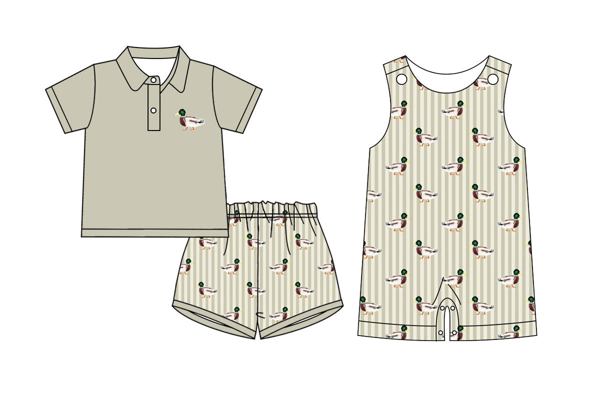25.11.19 custom each style moq 5 eta 6-8 week Sibling Sister duck baby boy short sleeve shorts sets and boy rompers match family design