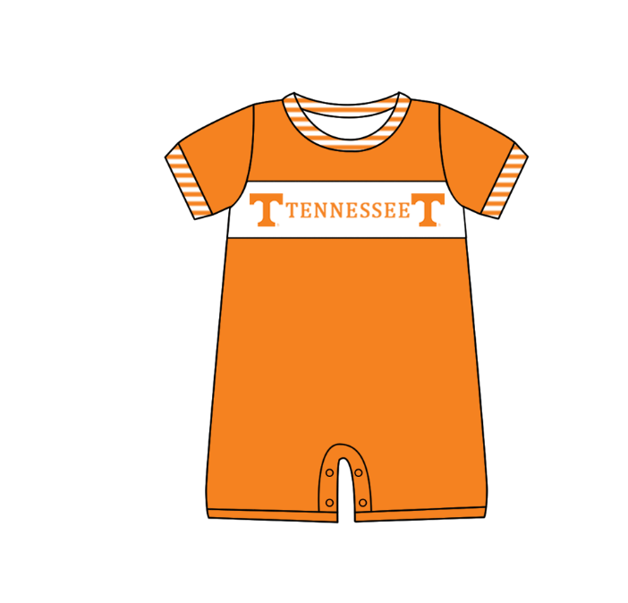 Custom moq 5 mix size milk silk summer teams baby girl boys clothes orange short sleeve shorts sets 2 and dress and rompers 2 series