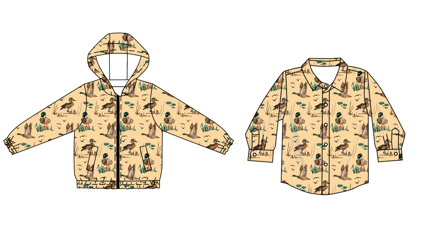 25.6.12 custom each style moq 5eta 4-6week Sibling Sister duck baby boy hooded long sleeve top 1 and top 2 match family design