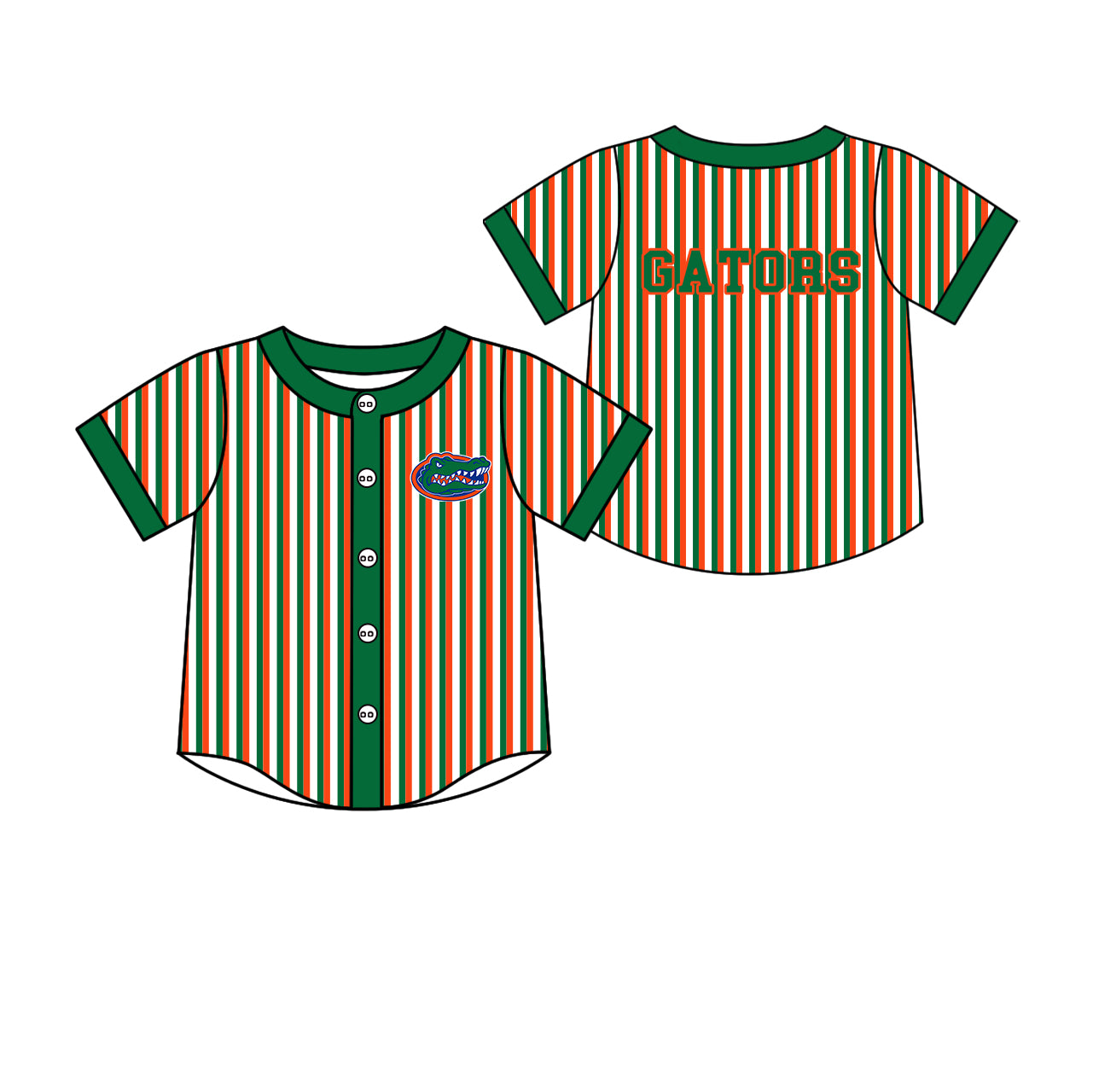 Custom moq 5 mix size milk silk summer teams Baby Boys Green Button Stripe Short Sleeve Shirt Casual Team Clothes