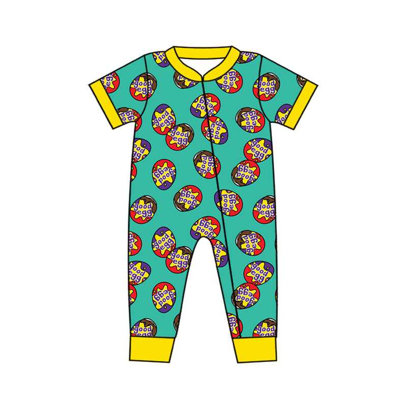 10.16 custom each style moq 5eta 4-6week Sibling Sister easter green baby boys short sleeve sets and rompers match design