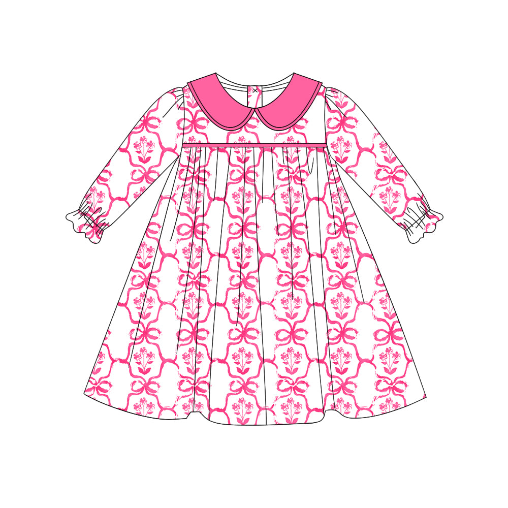 7.19 custom each style moq 5eta 4-6week Sibling Sister floral pink baby girls sets and dress match family design