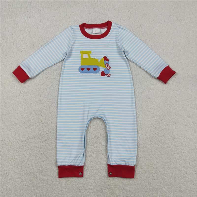 RTS NO MOQ(In Stock) Embroidered love Long-Sleeve Jumpsuit