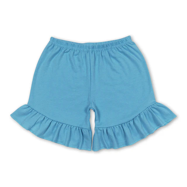 RTS NO MOQ Sibling Baby Girls One Ruffle Summer Shorts