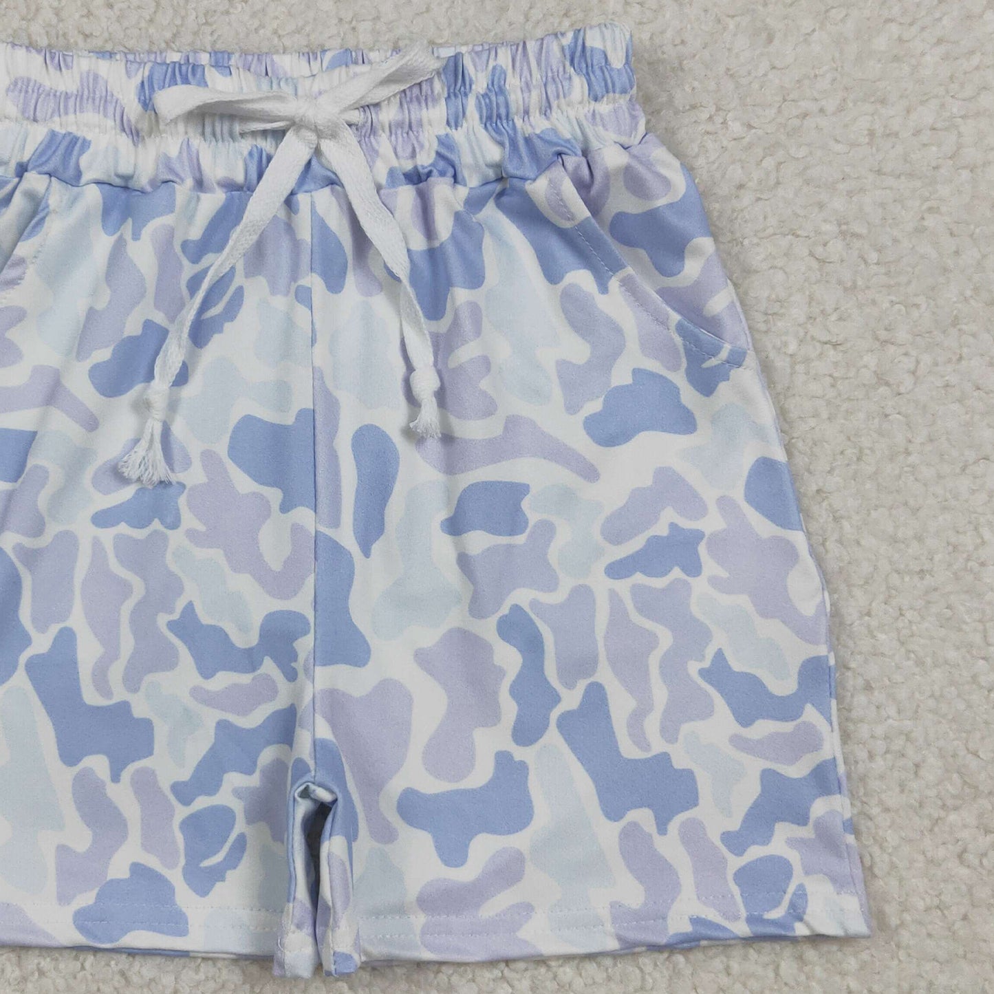 RTS NO MOQ milk silk BSSO2036(BT1766+SS0886)Baby Boys Fashion Southern Camo Light Grey Polo Top Shorts Se