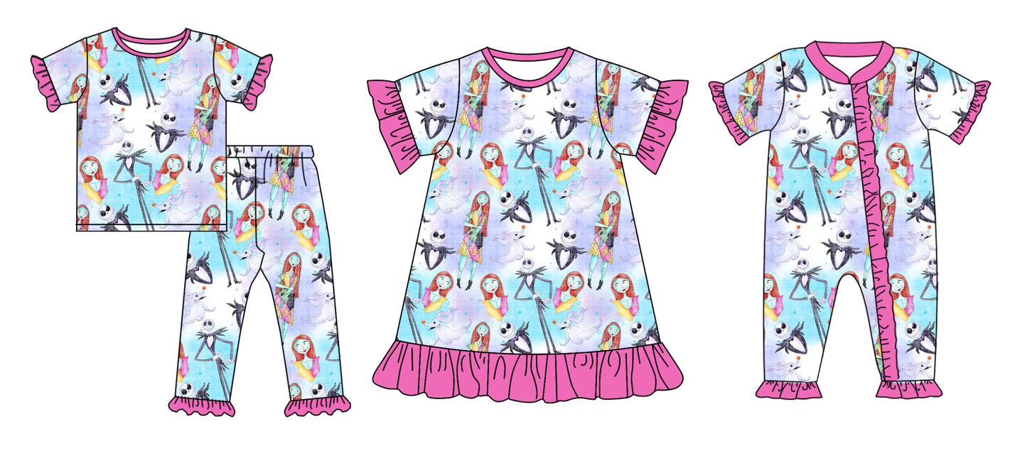 5.1 custom each style moq 5eta 4-6week Sibling Sisters baby girl short sleeve pants sets and dress and rompers match family design