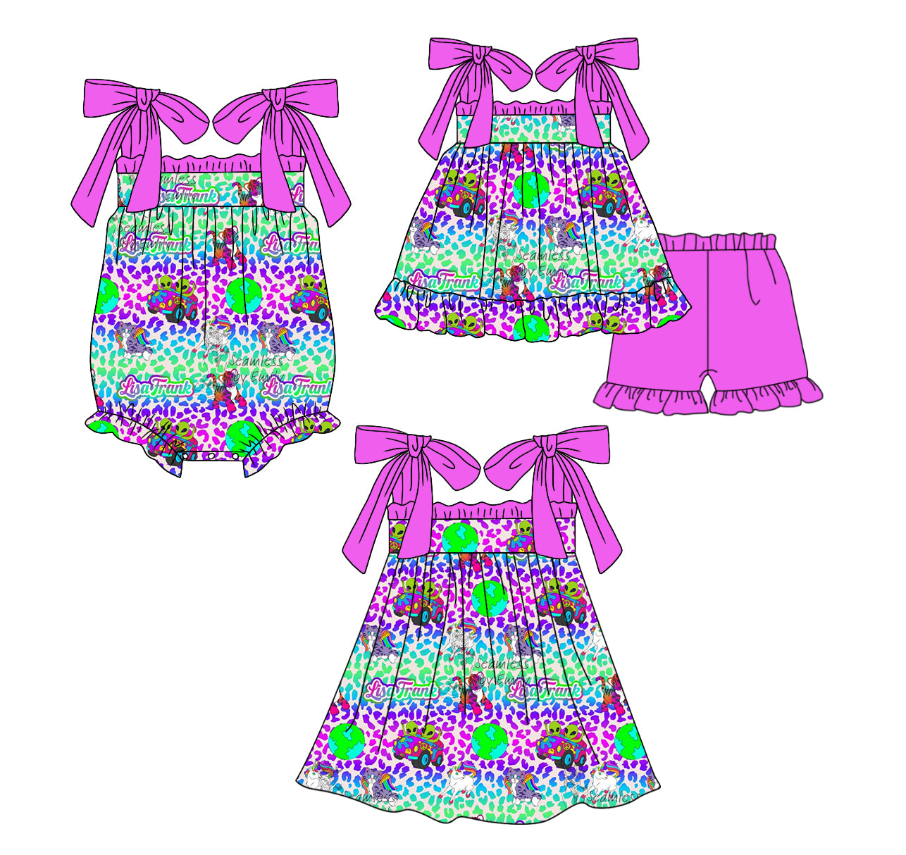 12.12 custom each style moq 5eta 4-6week Sibling Sister leopard riding horse baby girl short sleeve shorts sets and dress and rompers match family design