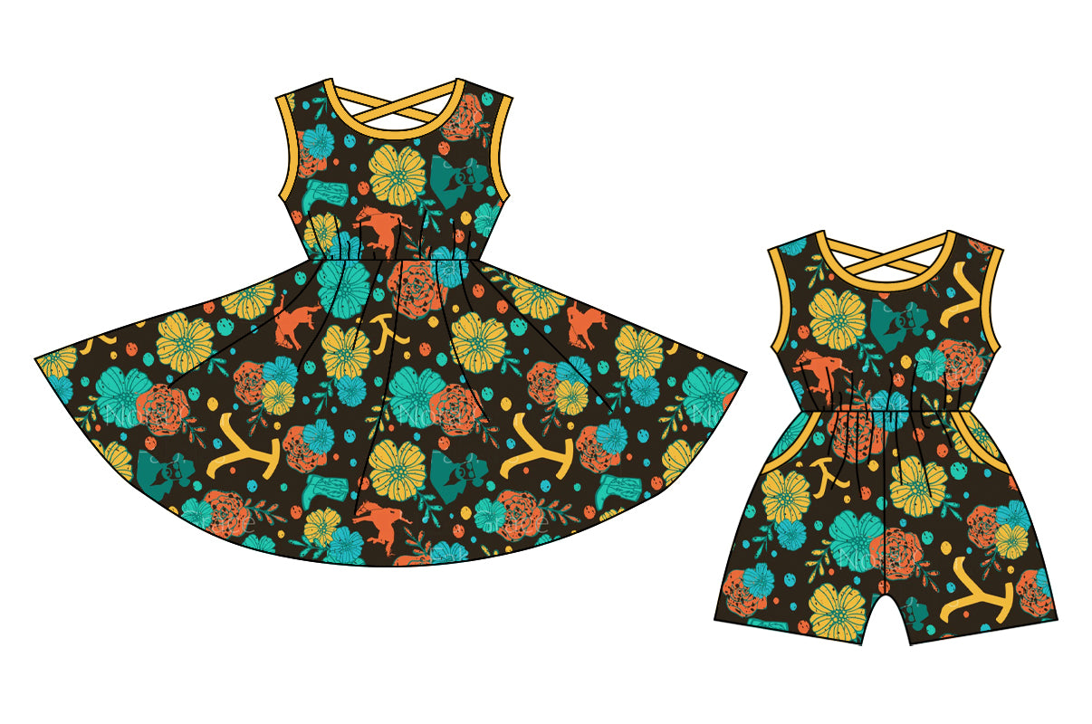12.25 custom each style moq 5eta 4-6week Sibling Sister baby girl short sleeve shorts dress and jumpsuit match design