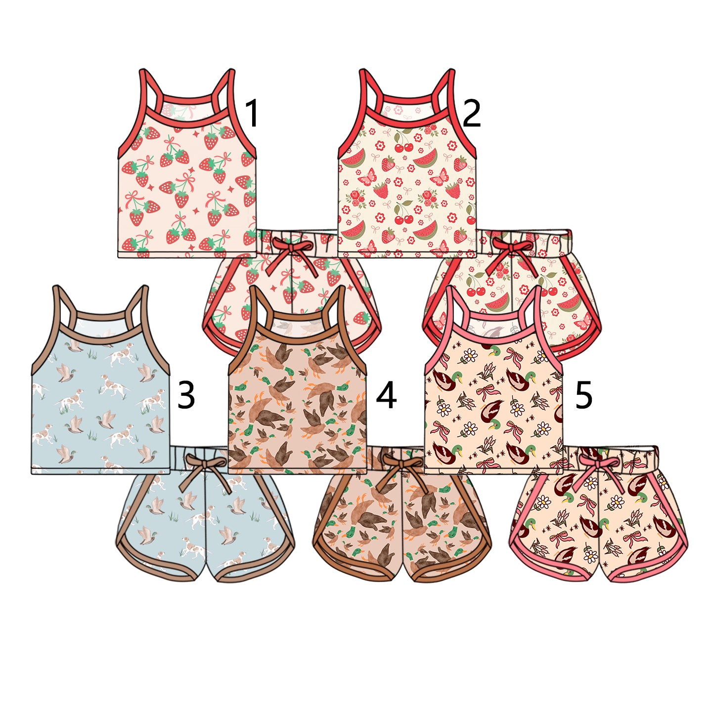 3.5 custom each style moq 5eta 4-6week Sibling Sister baby girls short sleeve set and set 5 match design