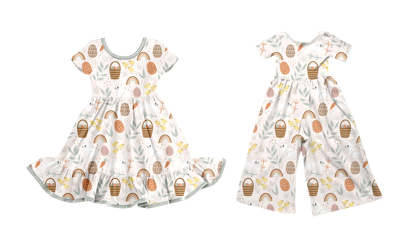 25.9.22 custom each style moq 8 eta 6-8week Sibling Sisters baskets baby girl long sleeve dress and jumpsuit match family design