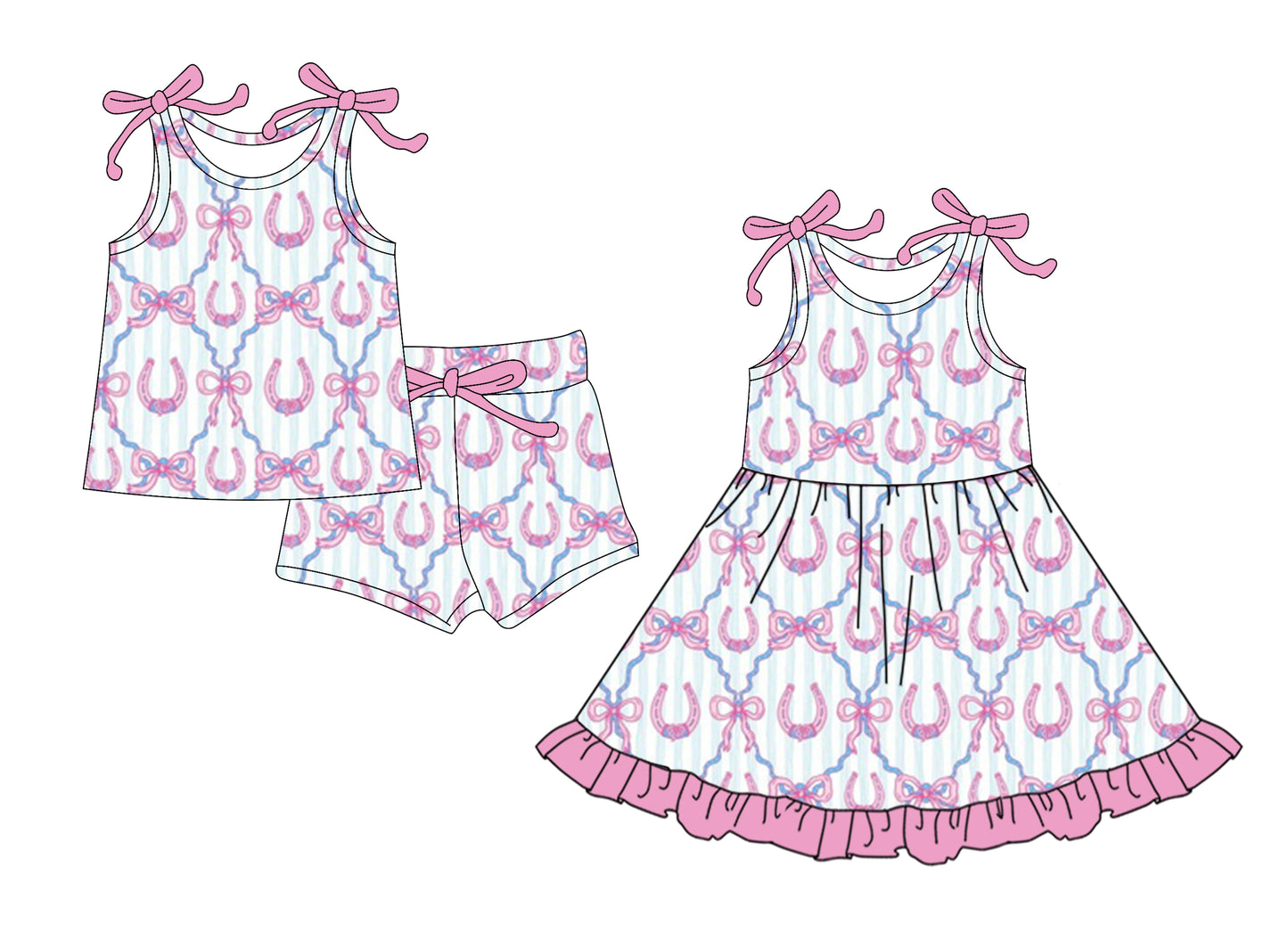 25.12.9 custom each style moq 5 eta 6-8week Sibling Sister bow baby short sleeve shorts sets and dress match design