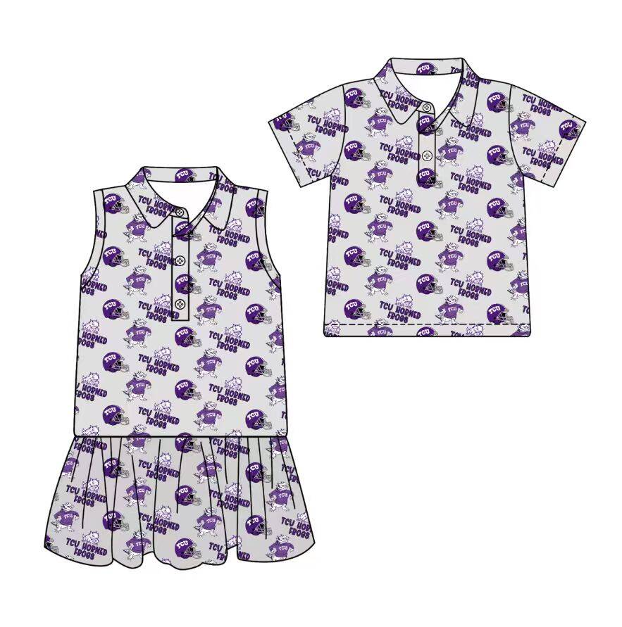Custom moq 5 mix size milk silk summer teams Grey Sleeveless Dress for Baby Girl Short-Sleeved Polo Shirt for Boy