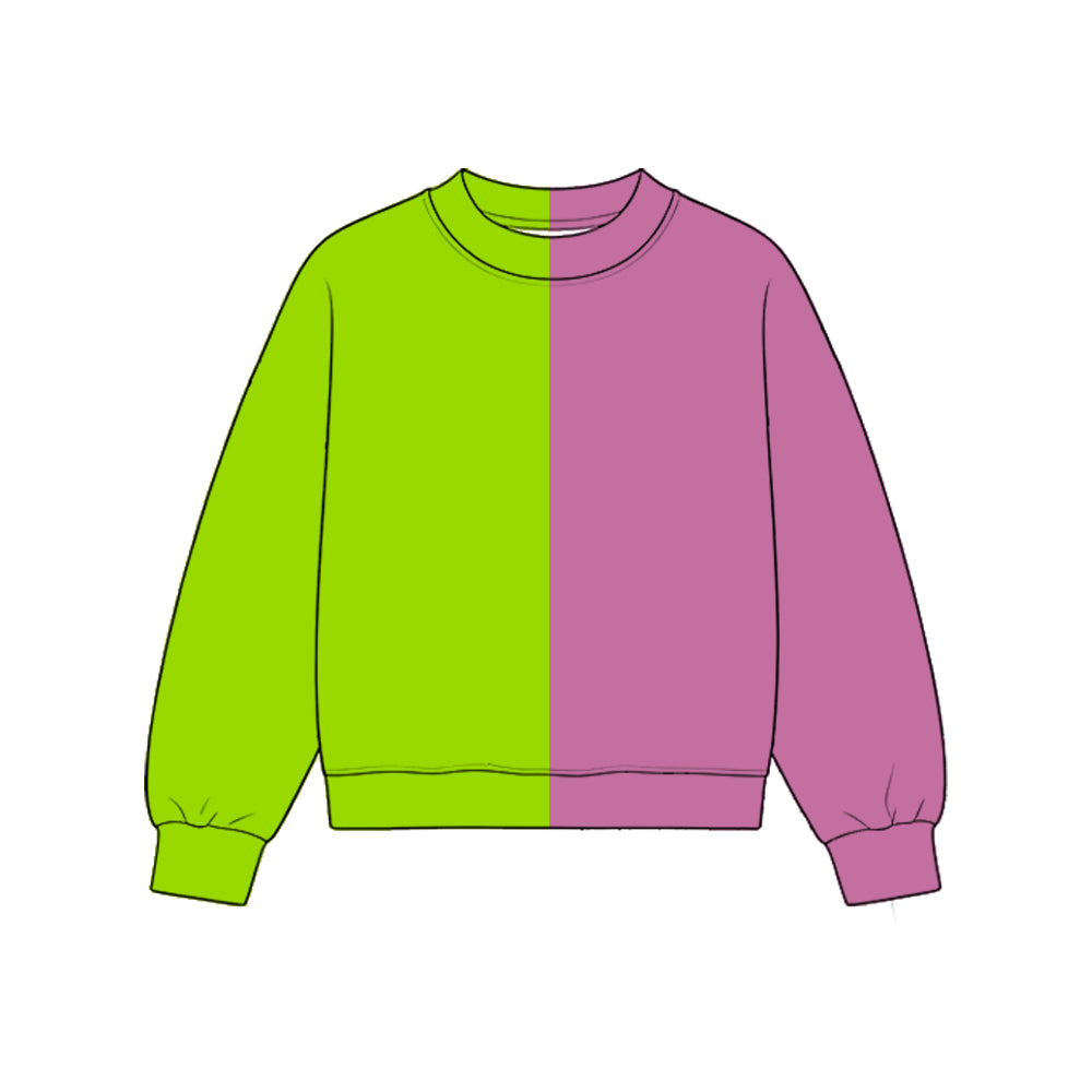 Custom moq 5 girls Blank Cotton Lime + Dusty Mauve Sweatshirt