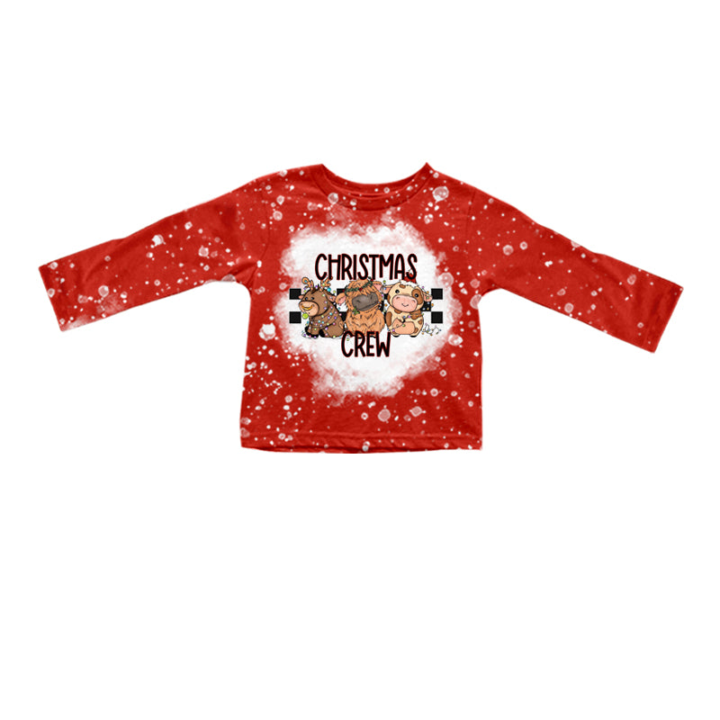 6.20 custom each style moq 5 eta 4-6week Christmas red baby girls clothes long sleeve top