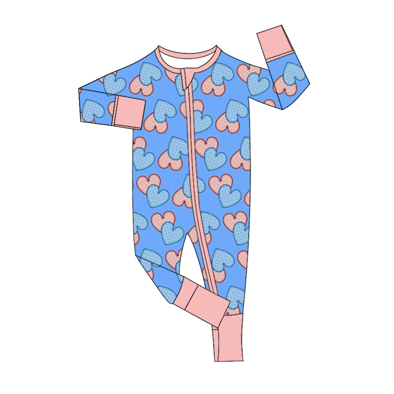 10.2 custom each style moq 5eta 4-6week Sibling Sister love blue baby boys sets and rompers match family design
