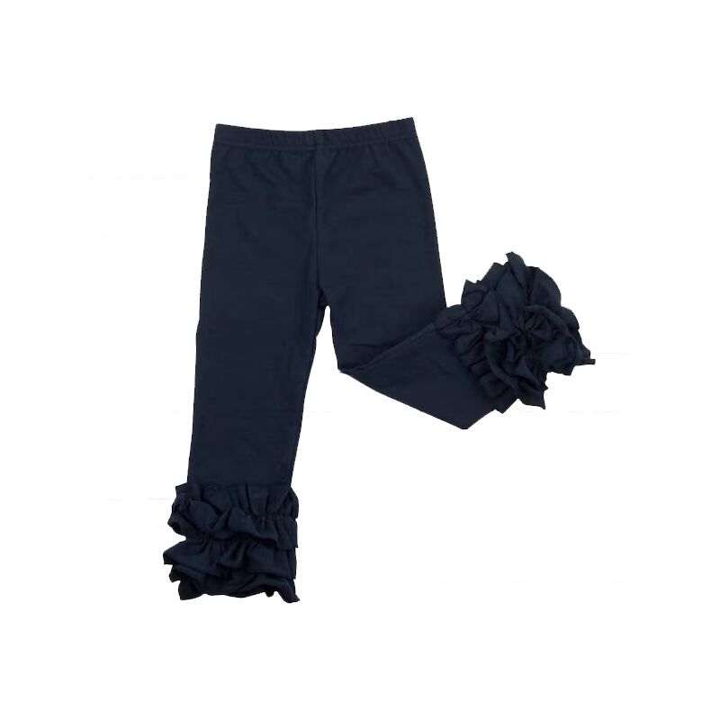 custom Girls black ruffled trousers moq 5