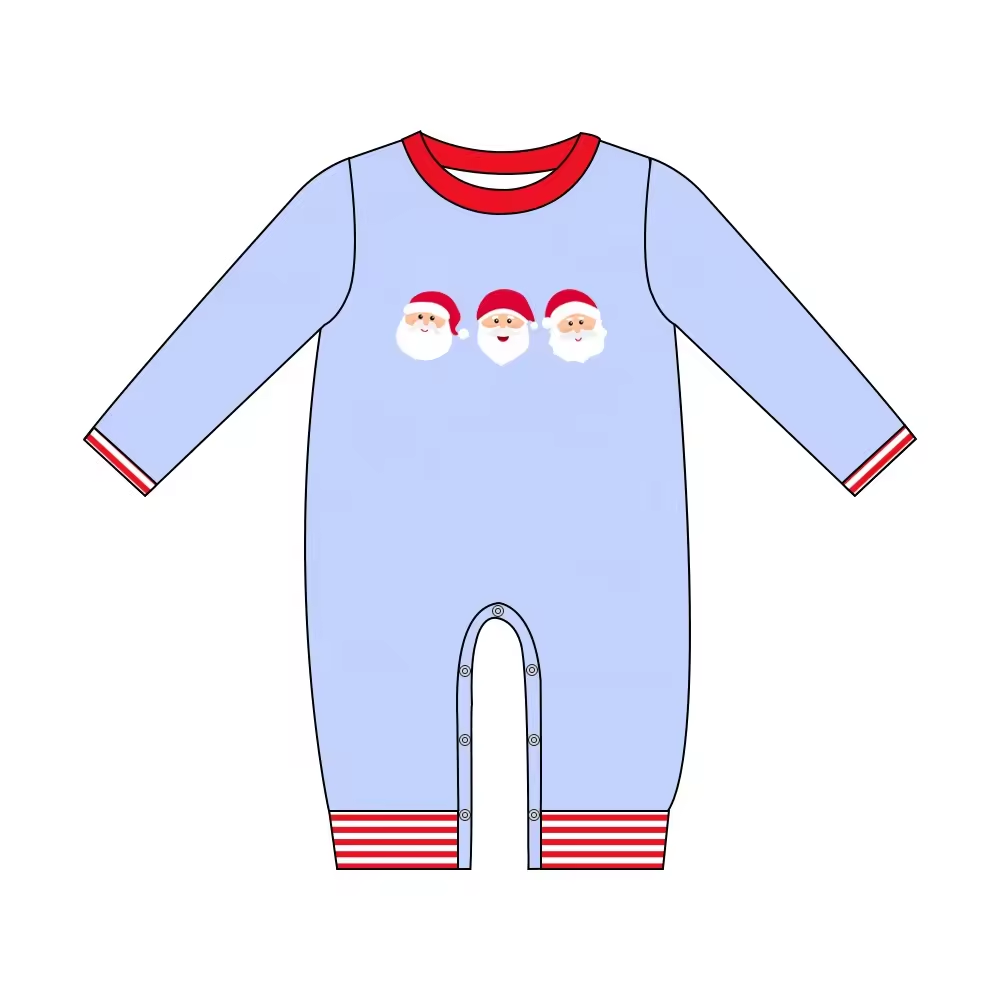 Custom moq 3 eta 6-8 weeks Long-sleeved light blue bodysuit
