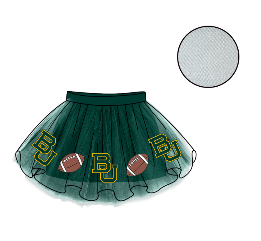 Custom moq 5 mix size milk silk summer teams Baby Girl's Green Mesh Skirt Summer Outfit Team Clothing
