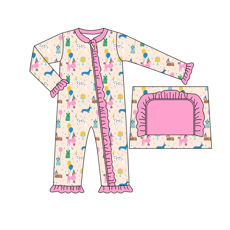 10.19 custom each style moq 5eta 4-6week Sibling balloon pink baby girl sets and rompers match family design