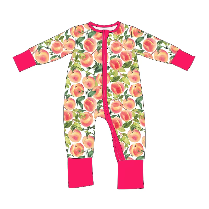 Custom moq 3 eta 7/8week moq 5 eta /4/5week Peach Pink Long Zipper Climbing Suit