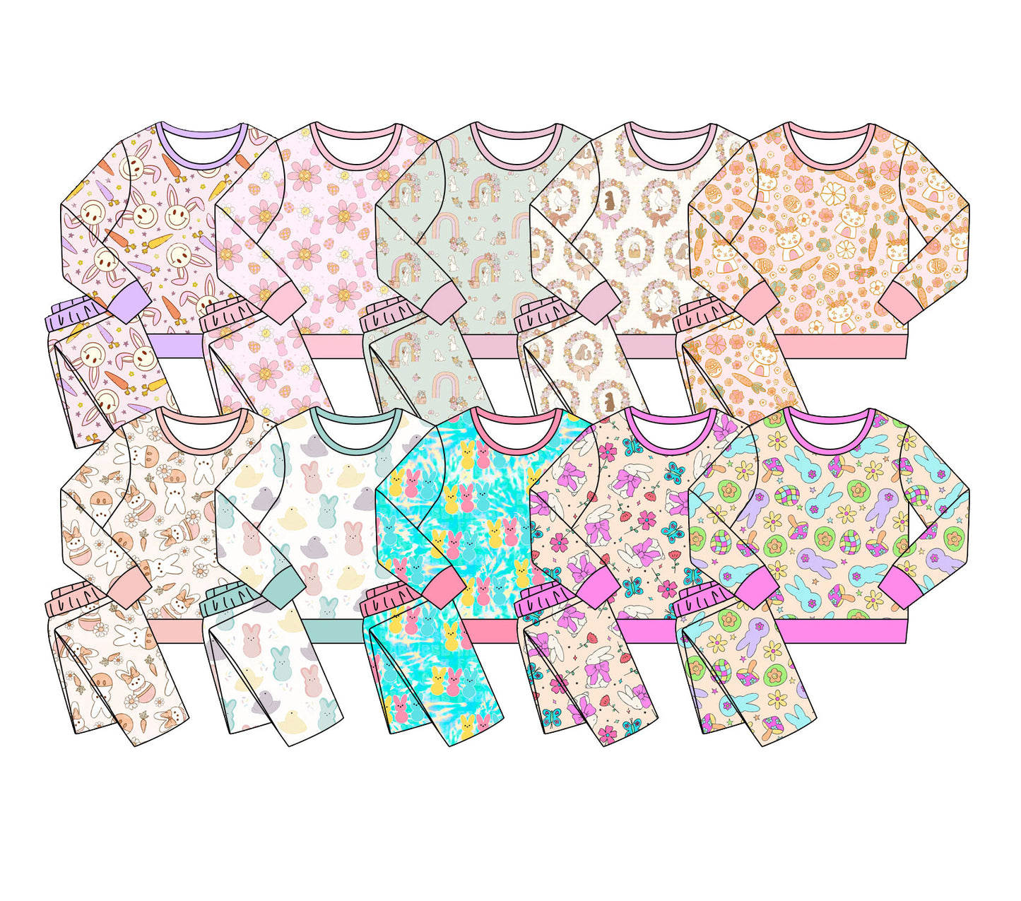25.11.12 custom each style moq 5 eta 6-8week Sibling Sisters baby girl long sleeve pants sets 10 match family design