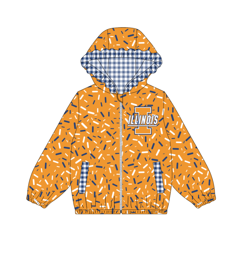 10.3-5-Custom moq 8 mix size milk silk summer team baby girls clothes orange hooded long sleeve top-25.10.9