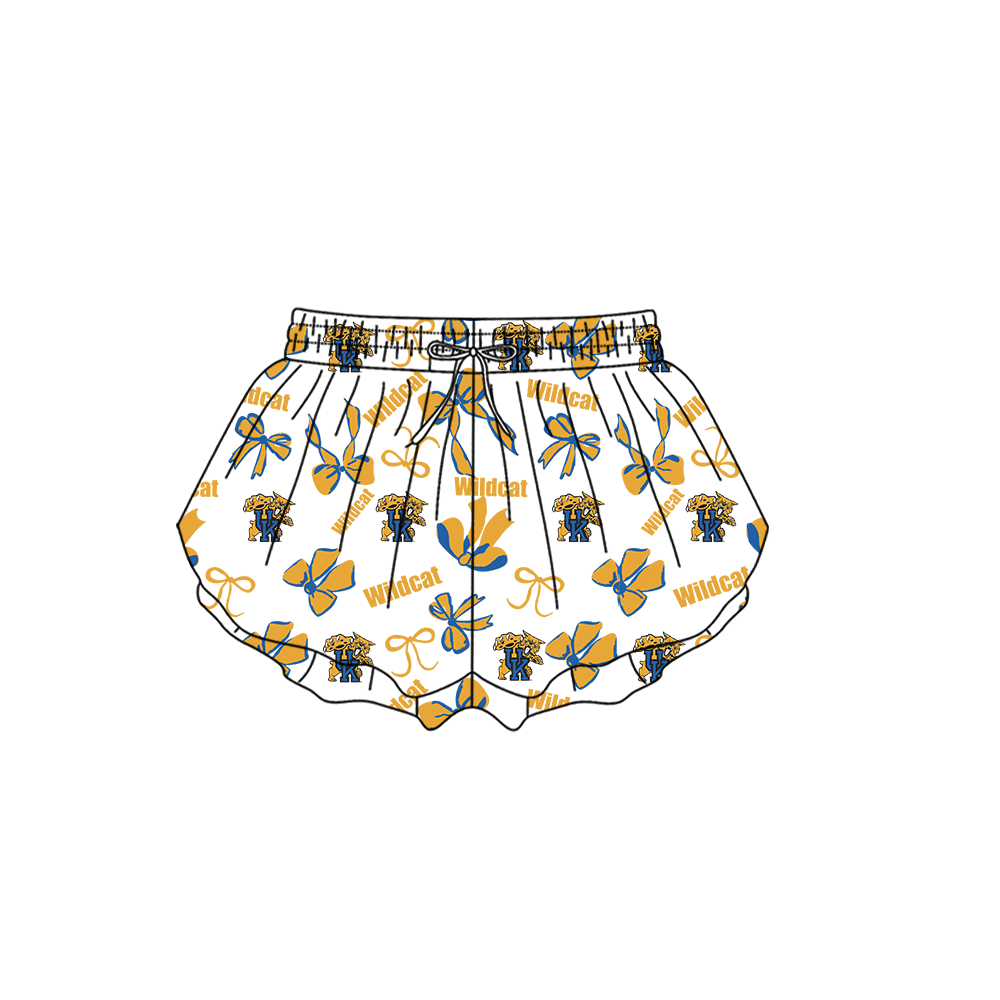 custom moq 5 mix size MSD072301 Baby Girls Bows Summer Print Yoga Shorts Casual Active Bottoms