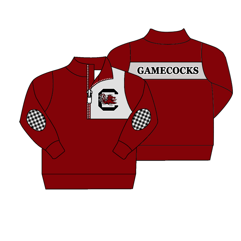custom moq 5 mix size MSD070901 Baby Kids Long Sleeve Zip Up Pullover Team Casual Top
