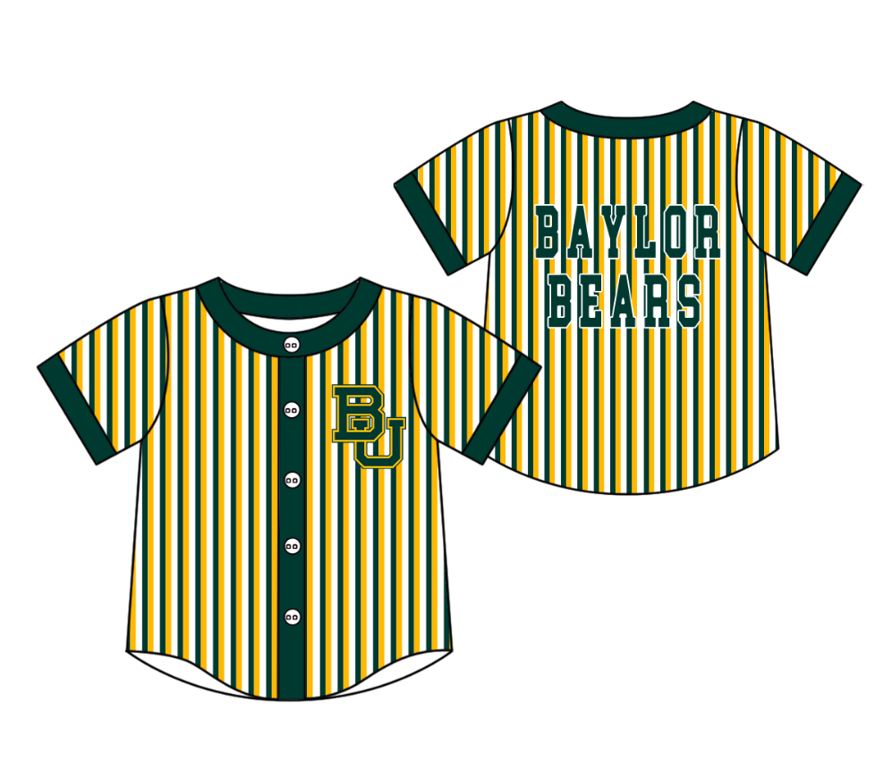 Custom moq 5 mix size milk silk summer teams Green Striped Short-Sleeved Button-Down Shirt for Baby Boy Outfit