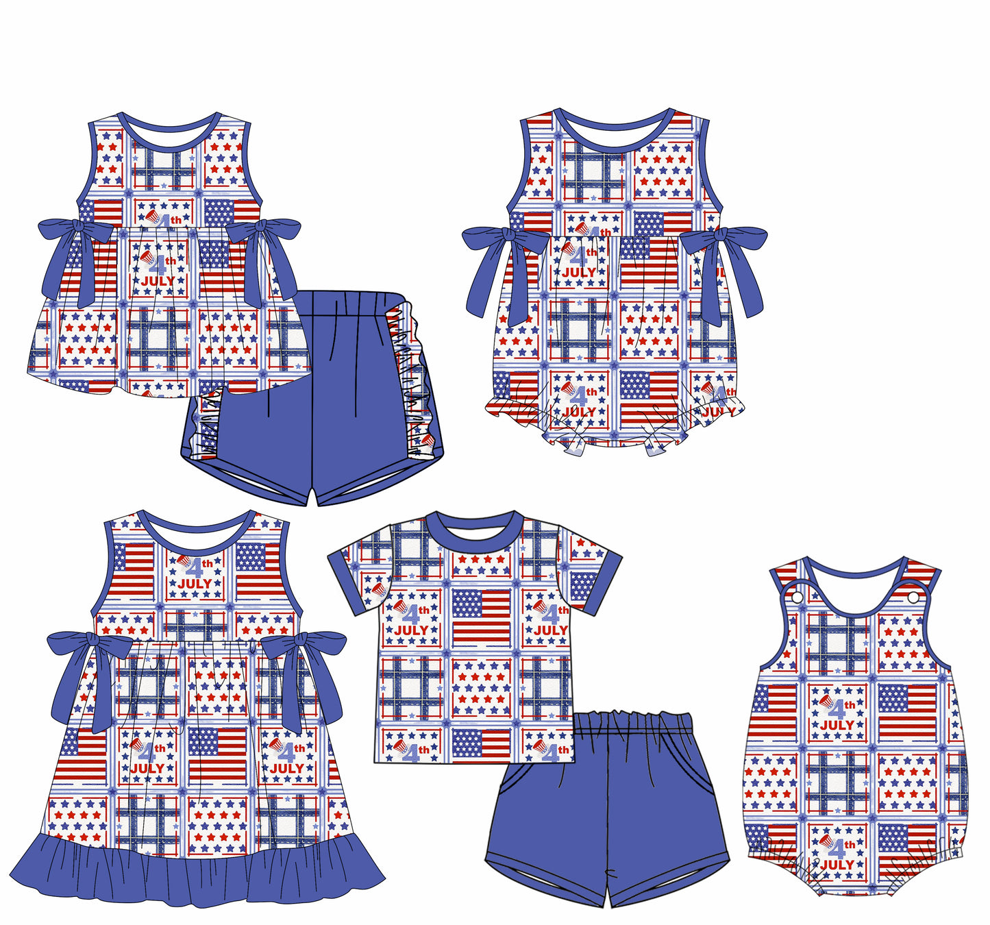 25.12.16 custom each style moq 5 eta 6-8week Sibling Sister JULY baby short sleeve shorts sets 2 and dress and romper 2 match design