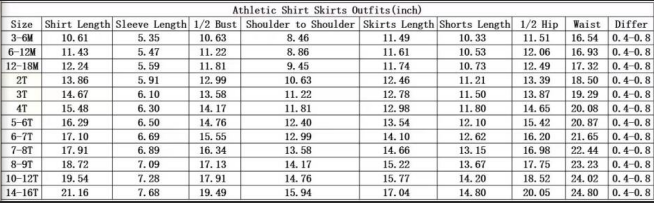 RTS NO MOQ GSD3656 Toddler Girls Baseball Bow Top Skirt Short Yoga Active Clothes