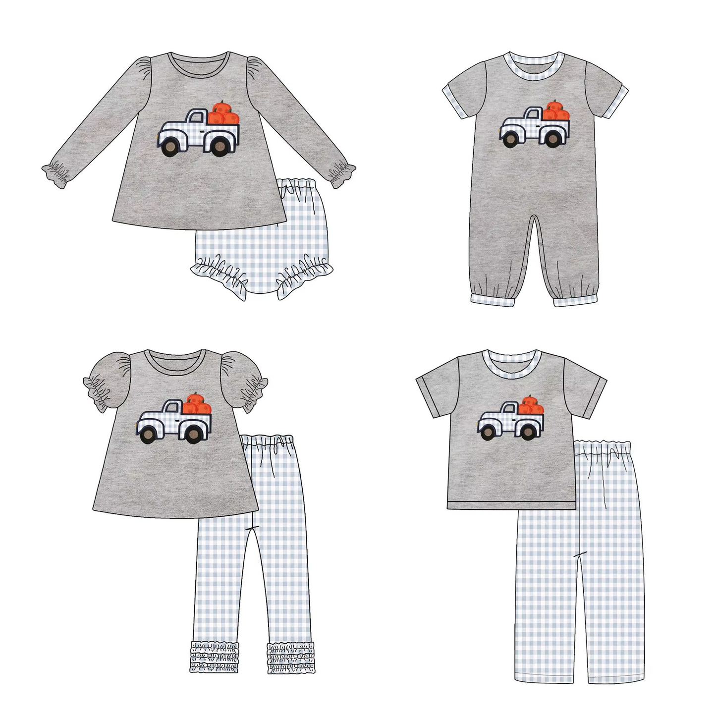 Custom moq 5 each style eta 6-7weeks baby girl clothes pumpkin short sleeve pants set 2 and briefs sets and romper-25.7.26