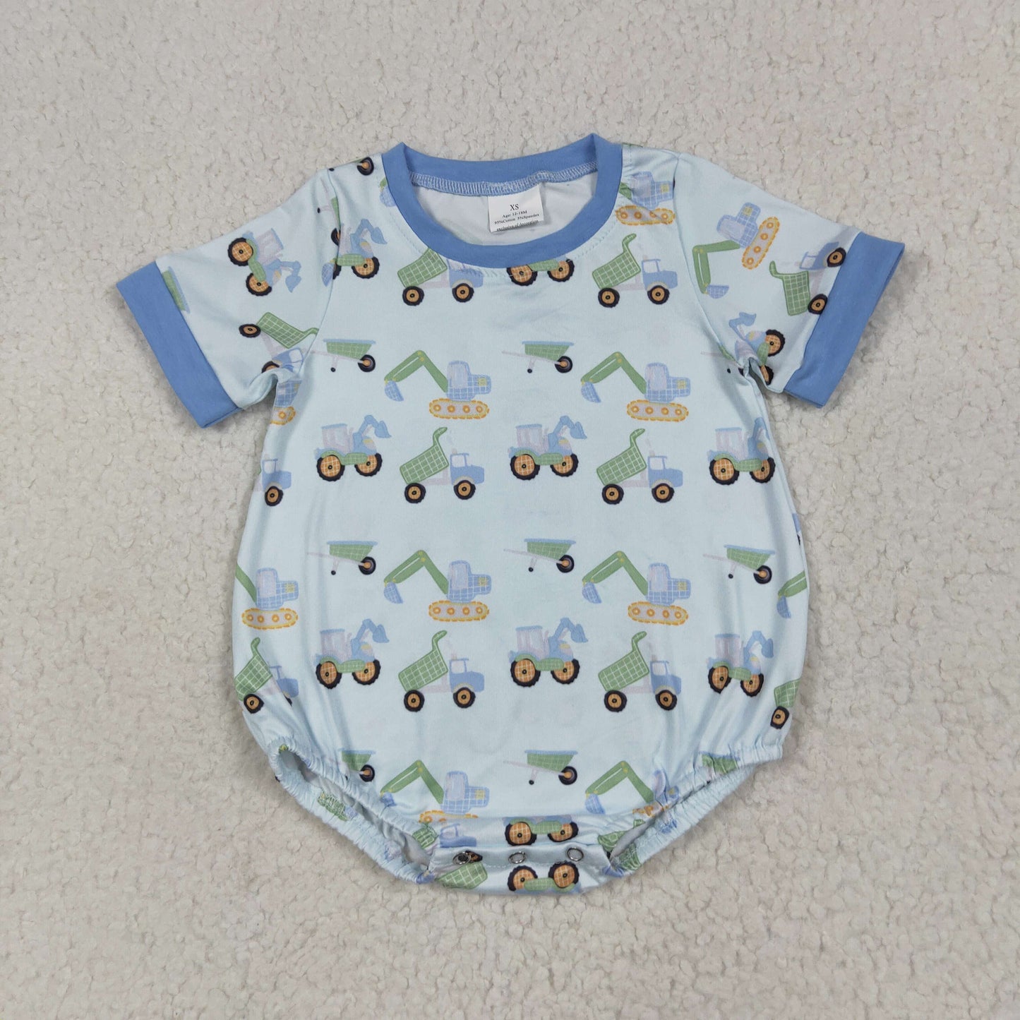 RTS NO MOQ SR3142 Engineering blue short-sleeved jumpsuit