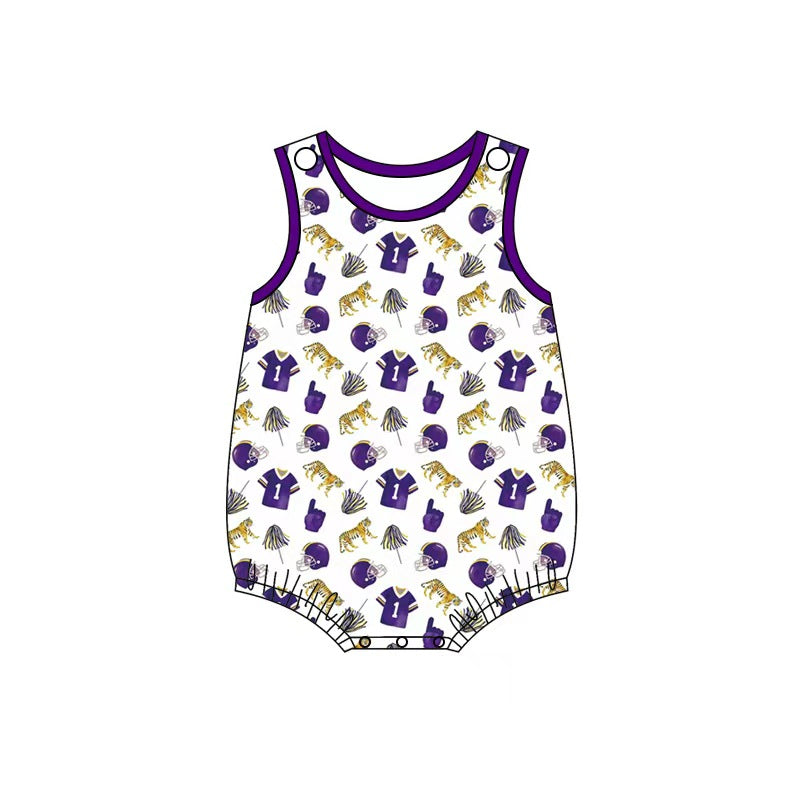 custom moq 5 mix size BYWY0101 Baby Boys Purple Gold Team Sport Print Polo Shirt Pocket Tee Shorts Hoodie And Sleeveless Romper Outfit Set