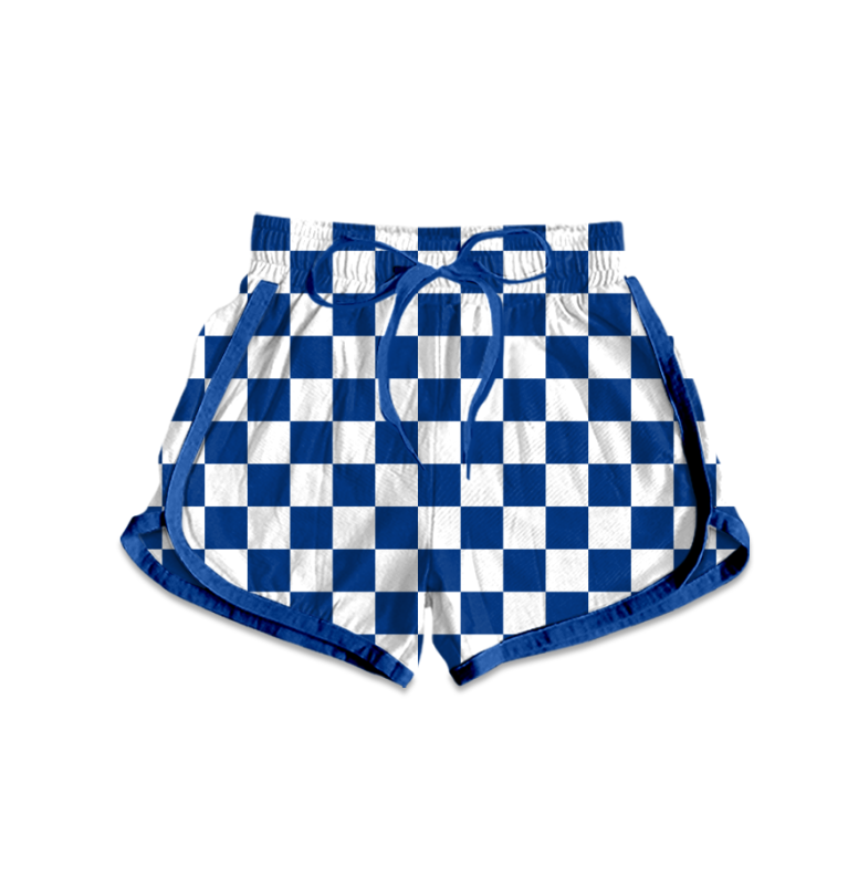 Custom moq 5 mix size milk silk eta 6-8weeks summer team shorts adult and baby girls clothes team summer blue shorts
