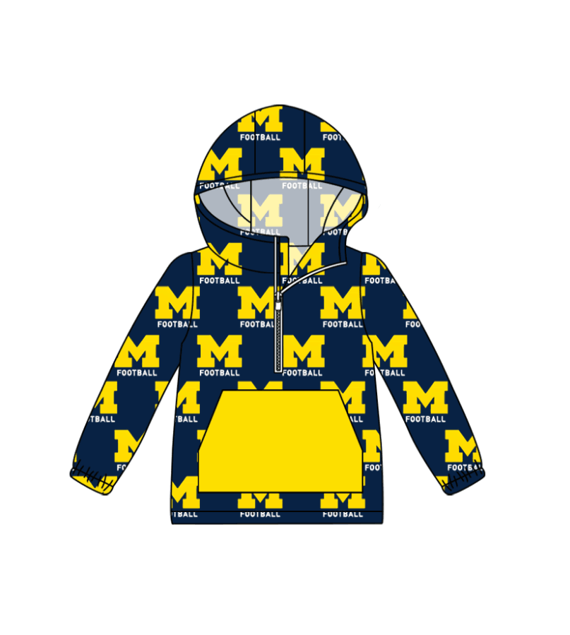 custom moq 3 eta 6-8weeks baby boys clothes M yellow hooded long sleeve pullover
