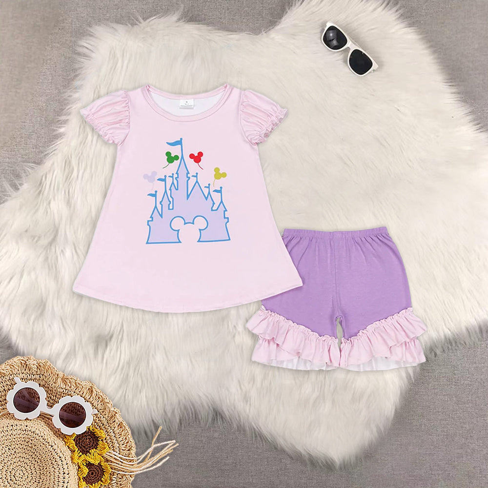 RTS NO MOQ girls clothes Dream short-sleeved shorts suit & short-sleeved sets