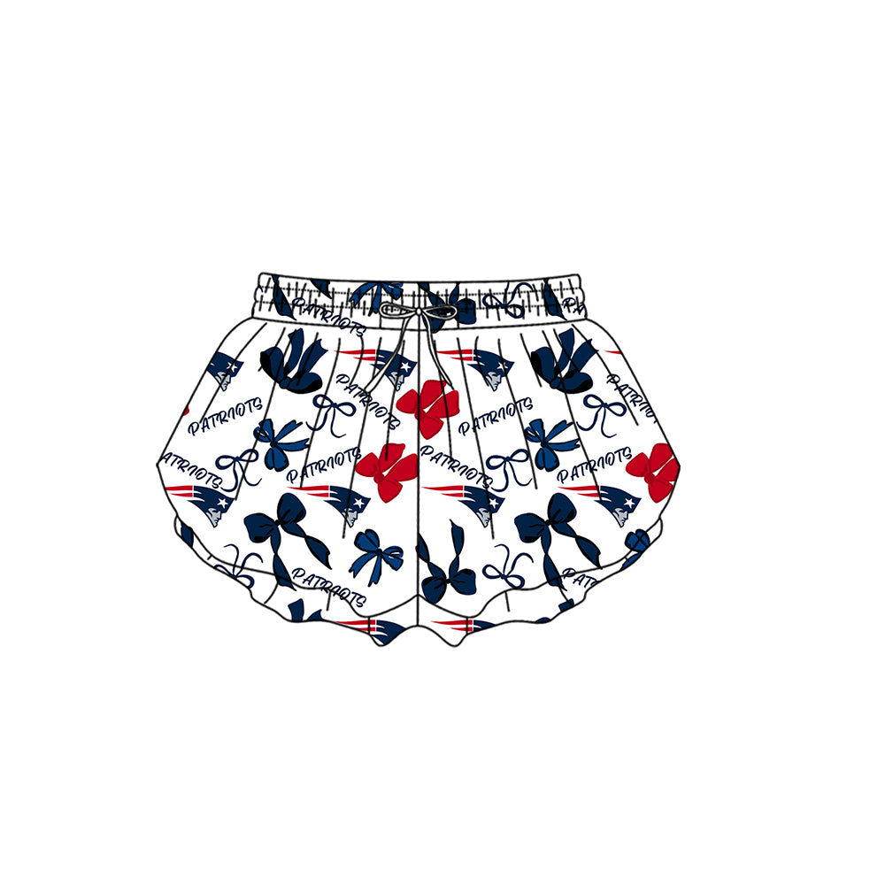 Custom moq 5 mix size milk silk summer teams Baby Girls Navy Blue Red Bow Vest Top Skirt Shorts Sets Sleeveless Knee Length Dresses Yoga Shorts Yoga Active Outfit