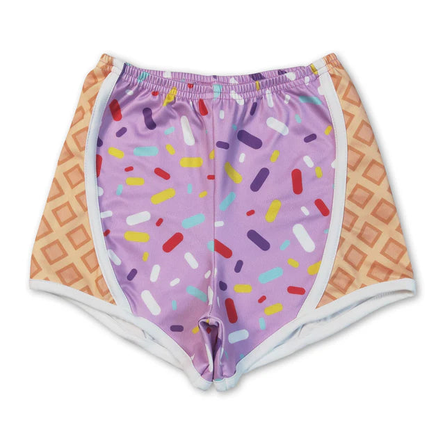 RTS NO MOQ Sibling Baby Girls Ice-cream Drip Yoga Shorts Bottoms