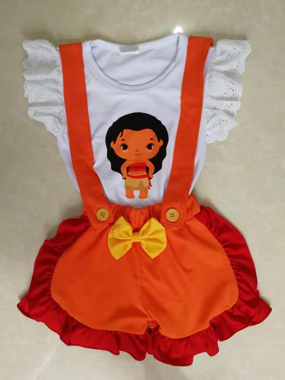 White top and culottes girls suit