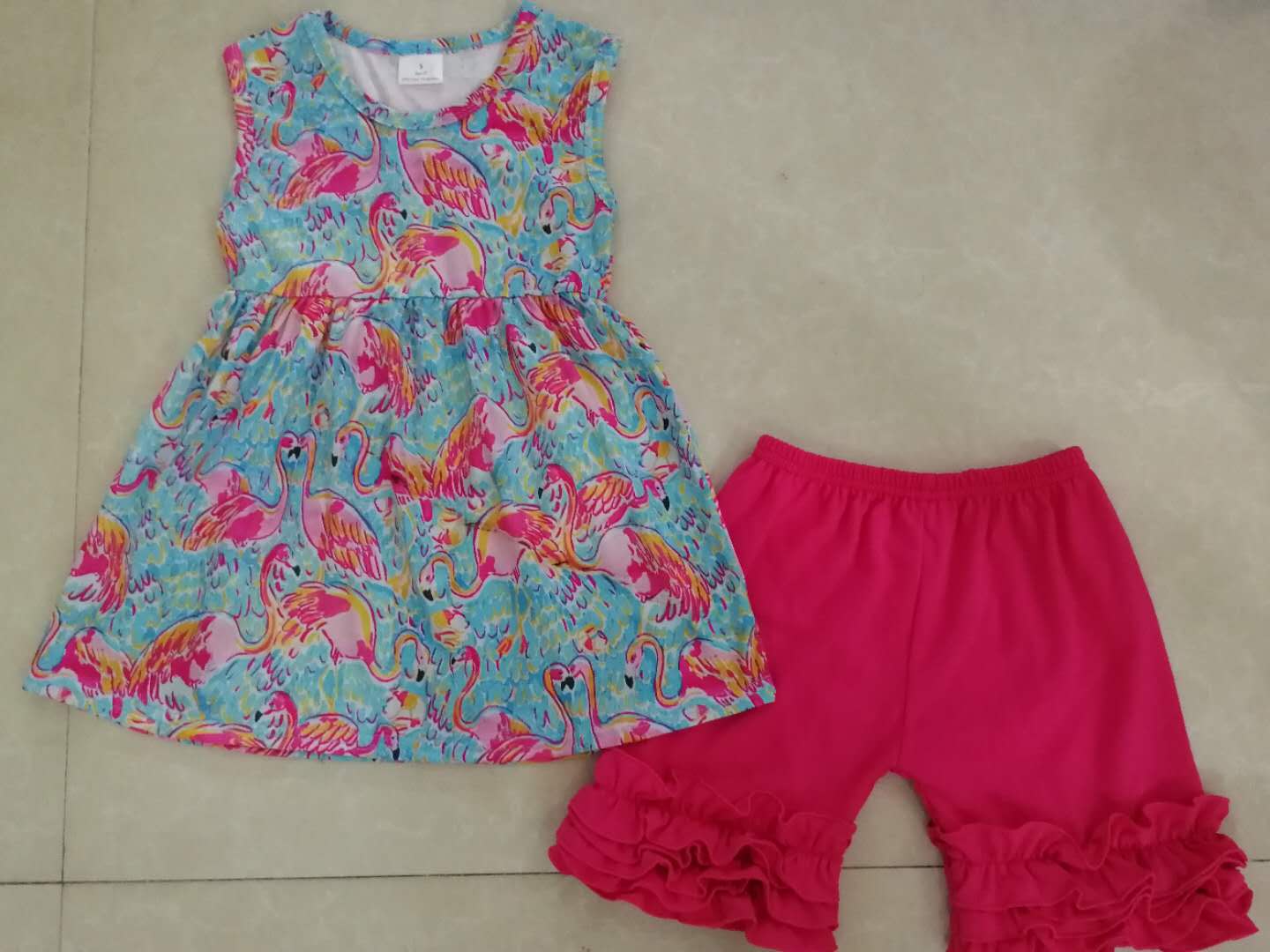 Colorful short sleeve shorts set moq 5