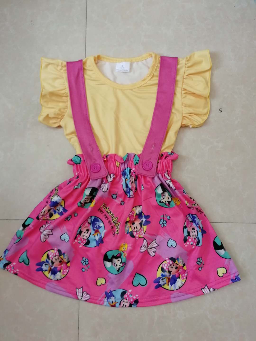Yellow Top Pink Girls Suit